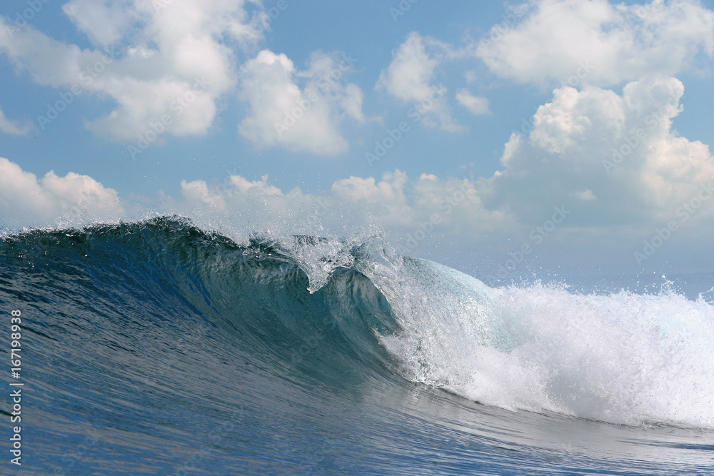 rough white blue ocean wave falling down rough white blue ocean wave falling down