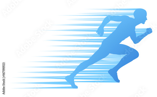 Photo Silhouette Runner Sprinting or Running Concept