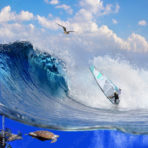 Photography Separated image with waterline