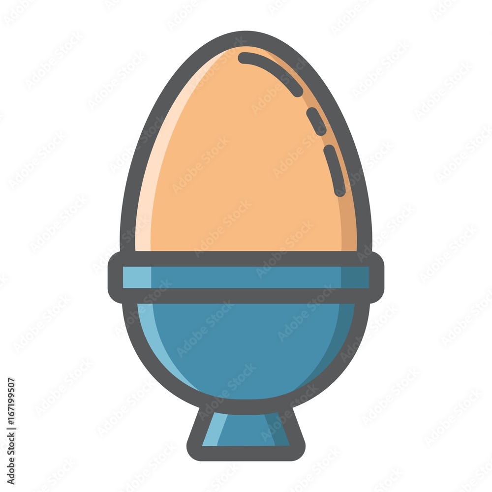 Boiled egg in eggcup filled outline icon, food and drink, breakfast sign vector graphics, a colorful line pattern on a white background, eps 10. Boiled egg in eggcup filled outline icon, food and drink, breakfast sign vector graphics, a colorful line pattern on a white background, eps 10.
