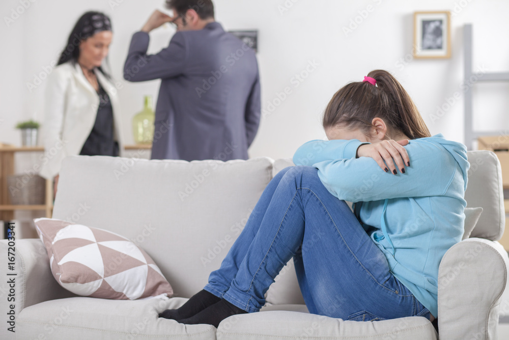 Family scene. Parents divorce and fight Family scene. Parents divorce and fight