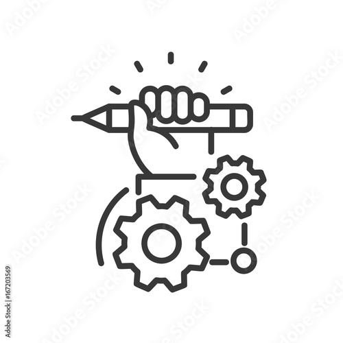 Project Development - modern vector line design icon.