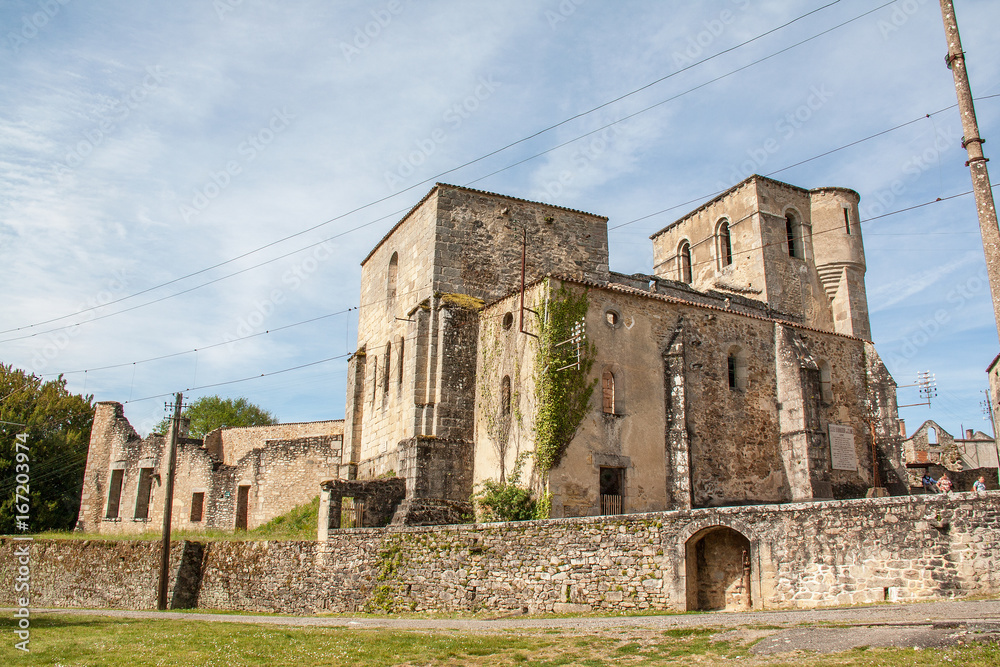Eglise du village massacré d'Oradour sur Glane, Haute Vienne, Limousin, France 