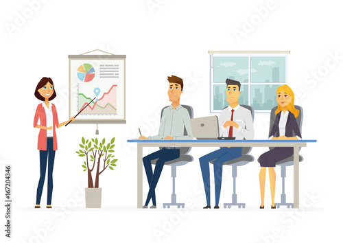 Business Meeting - modern vector cartoon characters illustration