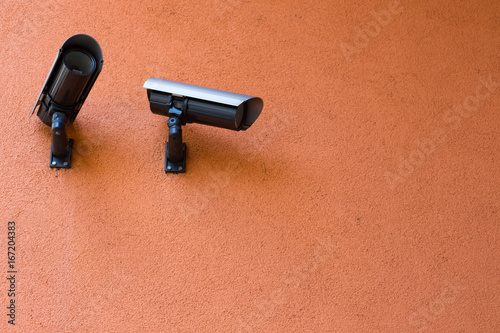 Observing camera, wall mounted for sourveillance, record  and recognition