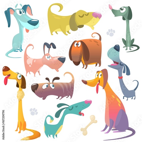 Photography Cartoon dogs set