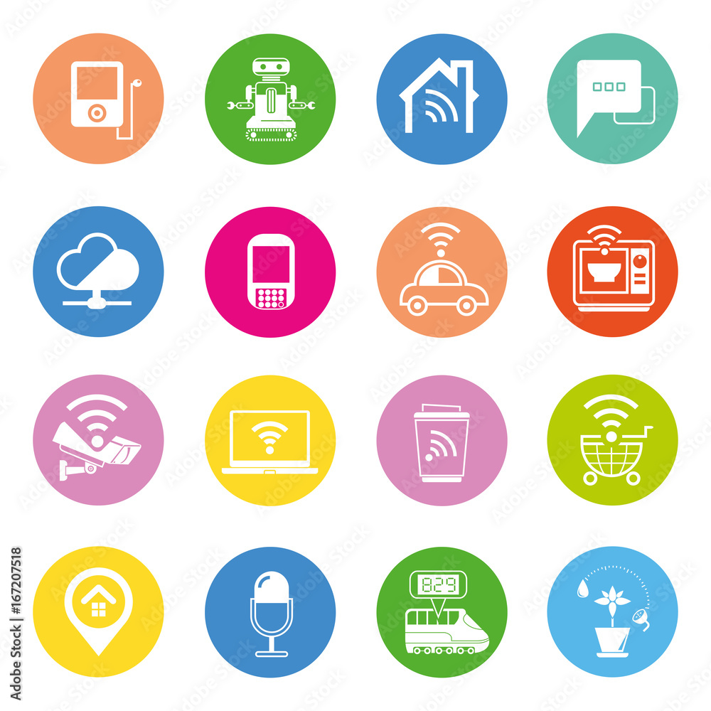internet of thins and smart technology concept icons internet of thins and smart technology concept icons
