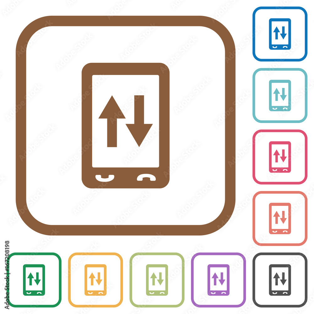Mobile data traffic simple icons Mobile data traffic simple icons
