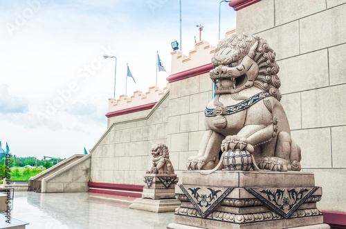 lion statue can use for background