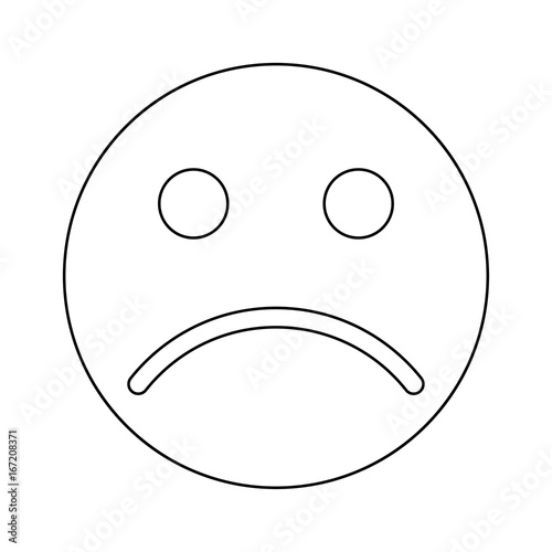 Sad emoticon black color icon .
