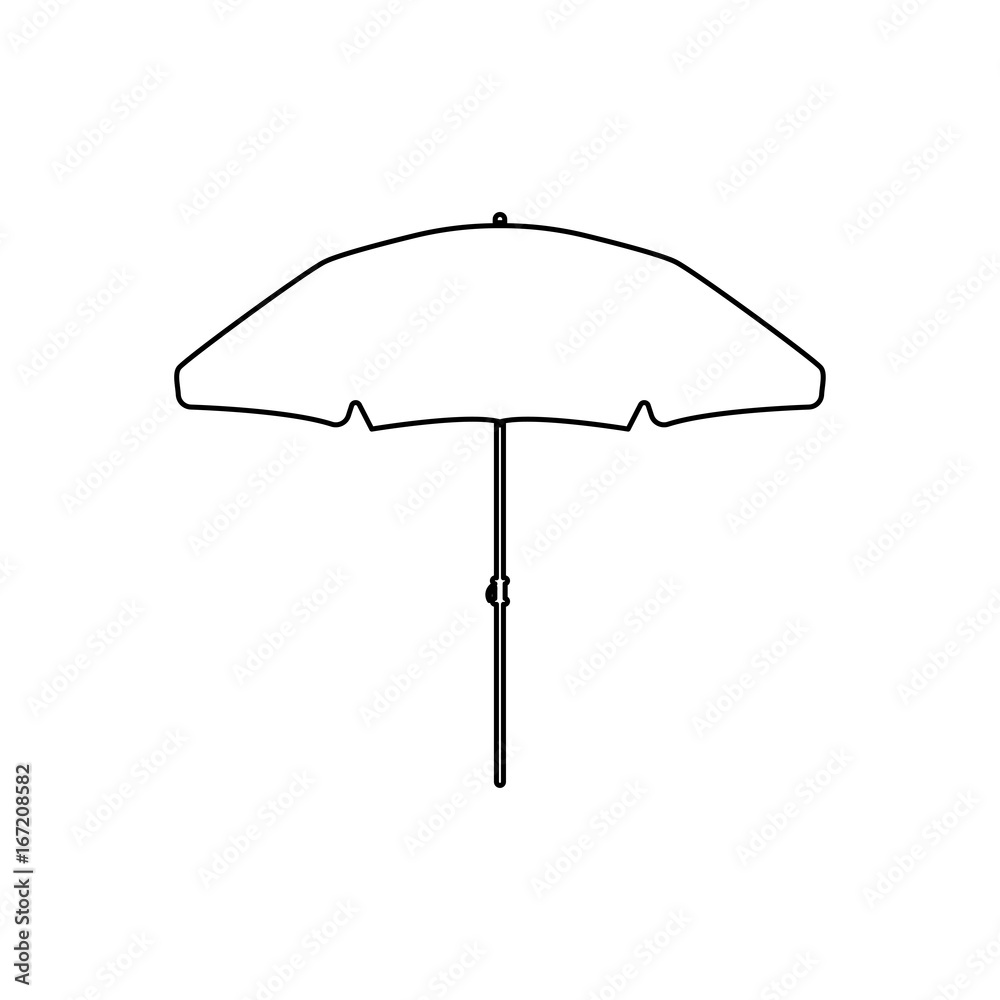 Beach umbrella black color icon .