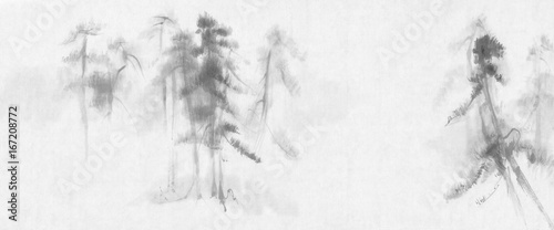 chinskie-malarstwo-sosnowy-krajobraz