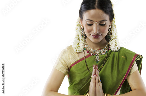 South Indian woman greeting  photo