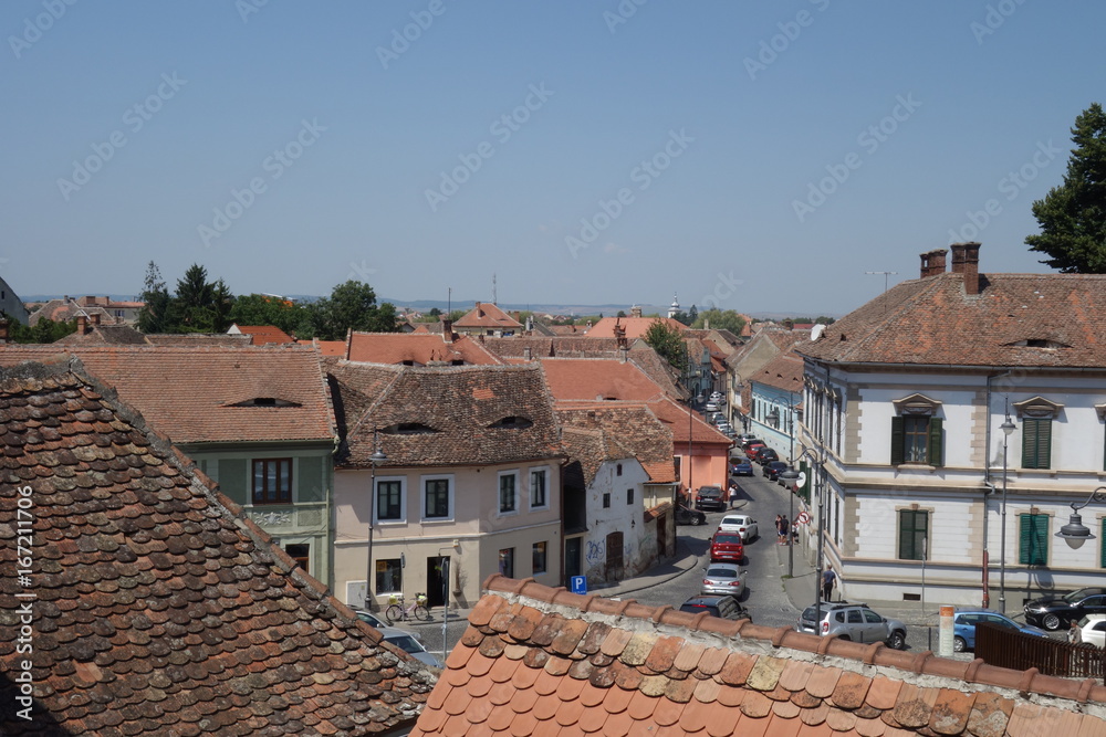 View in Sibiu medieval city in Transylvania, Romania