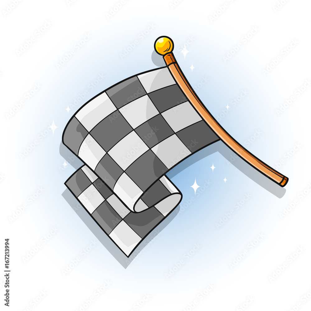 Cartoon color racing flag vector Stock Vector | Adobe Stock