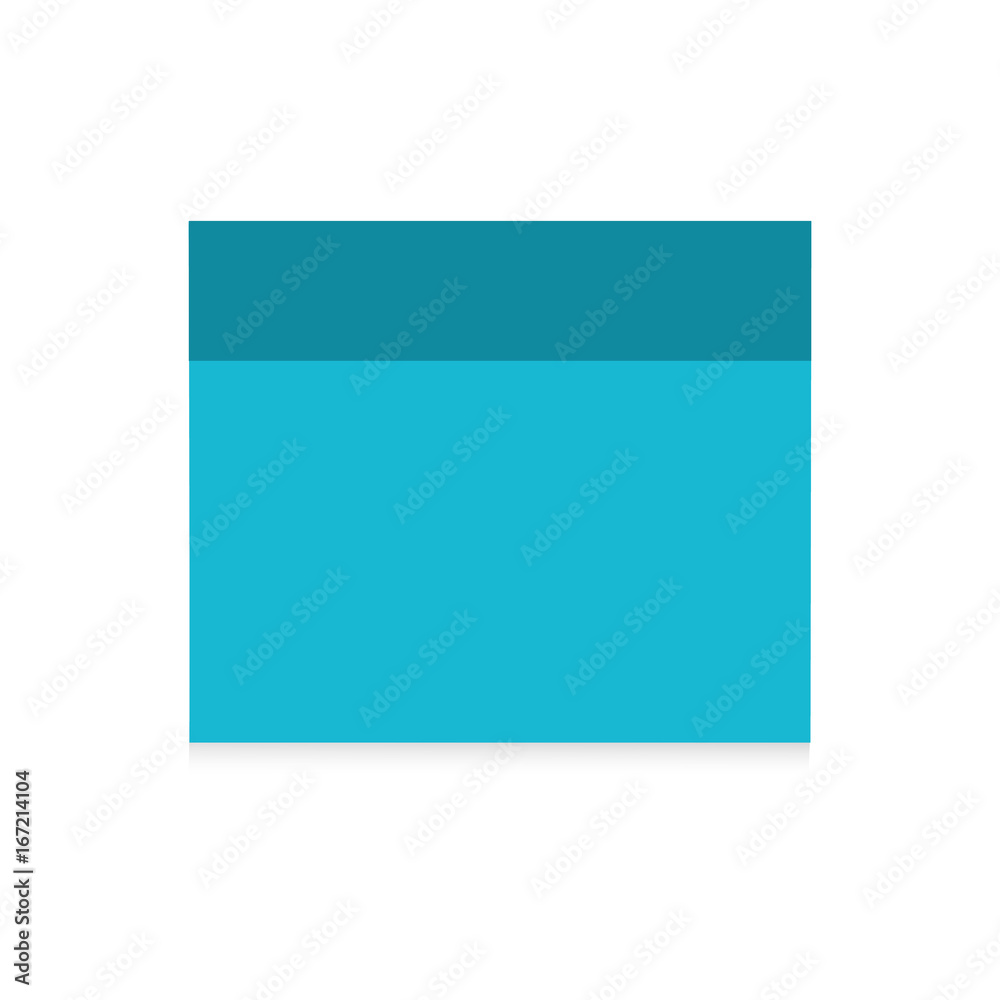 Blue sticker isolated on white background. A note in the style of realism Blue sticker isolated on white background. A note in the style of realism