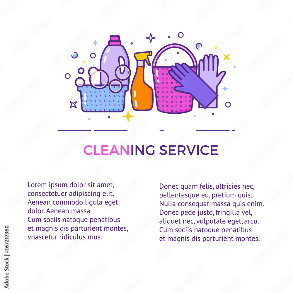 Obraz premium Flat design logo for cleaning service isolated on white.