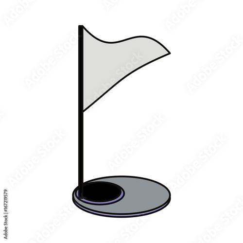 Golf flag and hole