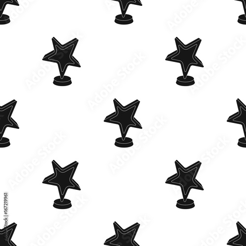 Gold award in the shape of a star.The prize for best role in an action film.Movie awards single icon in black style vector symbol stock illustration.