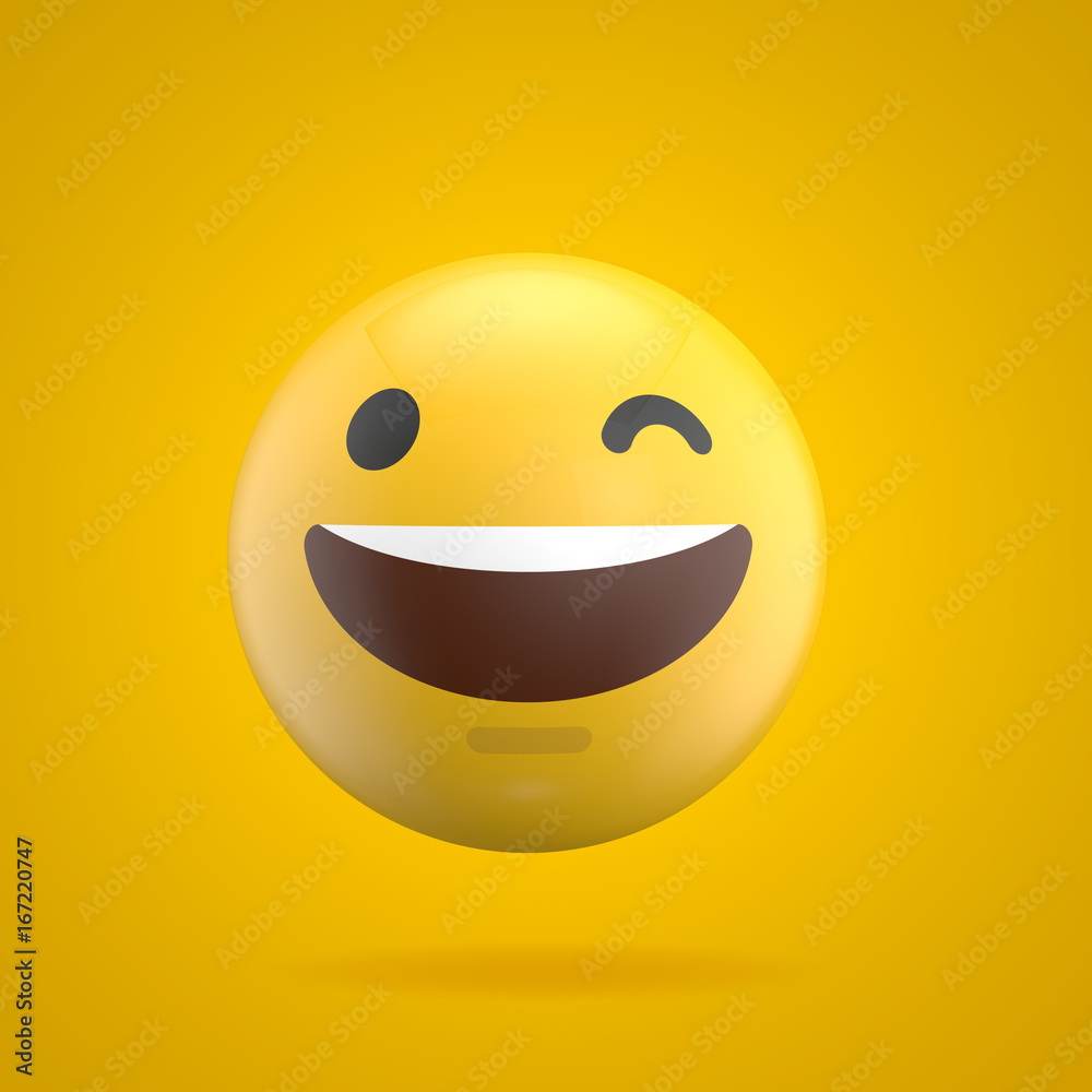 Fototapeta premium Emoji emoticon character face 3D Rendering