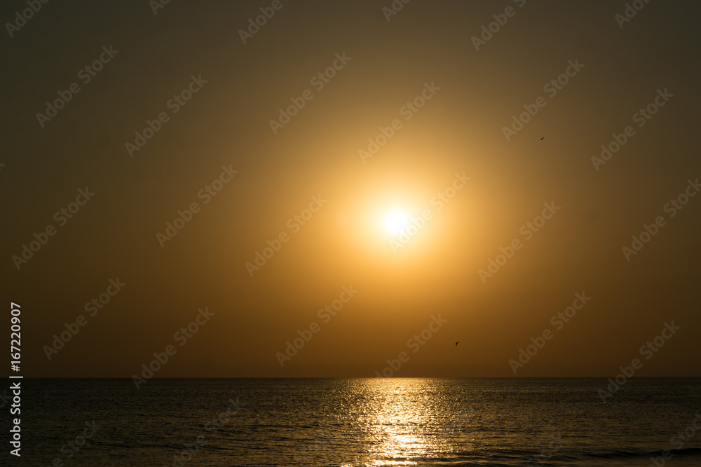 Phantasmagoric golden sunset on the sea Phantasmagoric golden sunset on the sea