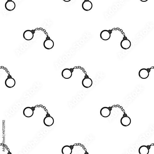 Handcuffs icon in black style isolated on white background. Police symbol stock vector illustration.