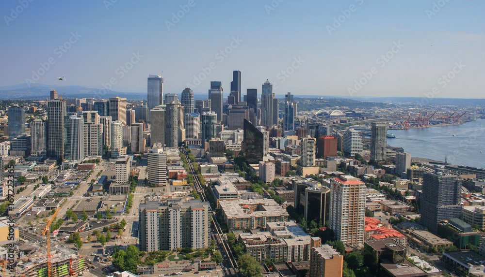 Skyline of Seattle seen from above