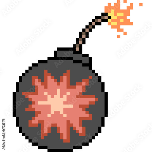 vector pixel art grenade