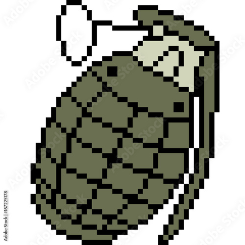 vector pixel art grenade