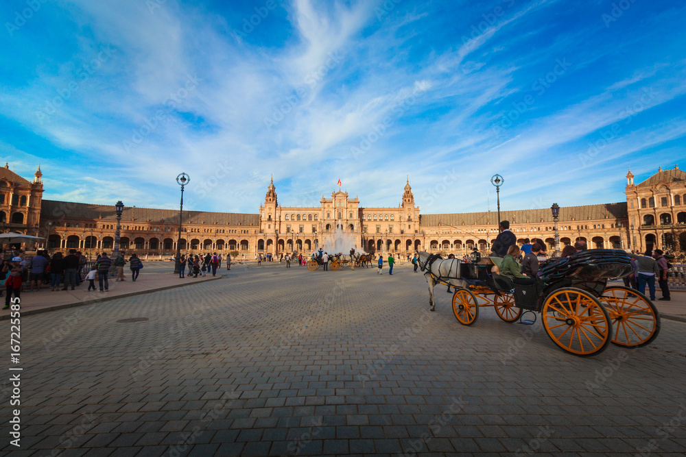 Obraz premium Plaza de España, Seville, Spain, Piazza 