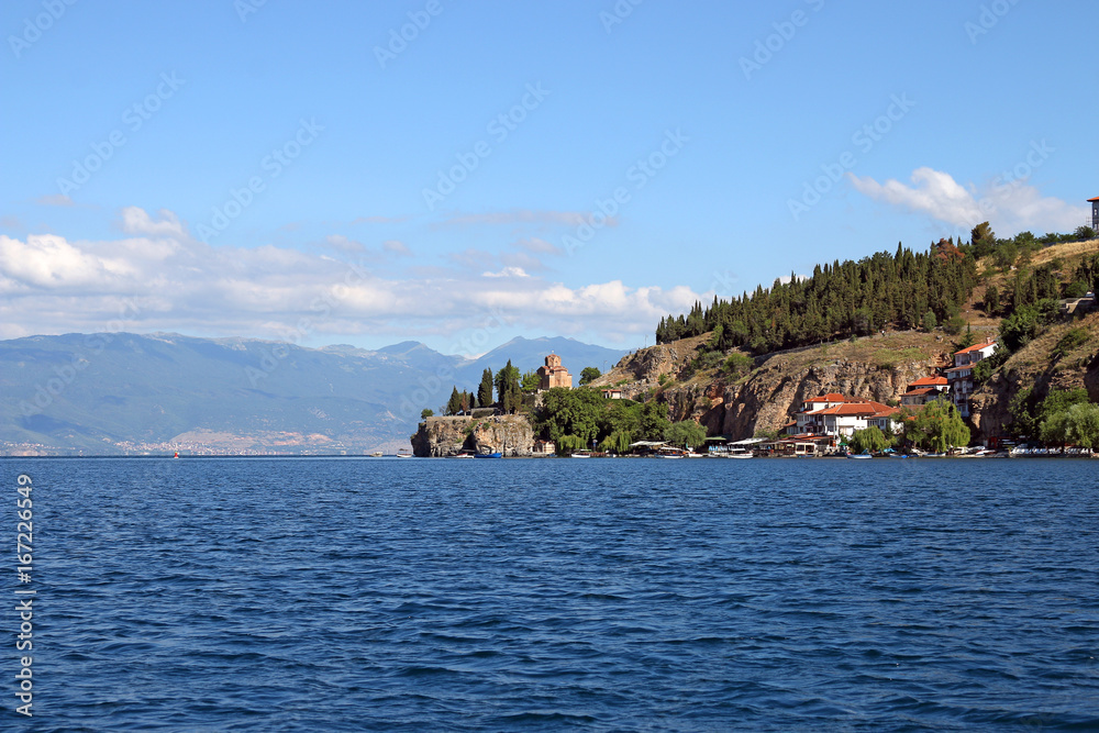 Jovan Kaneo church Ohrid lake Macedonia landscape