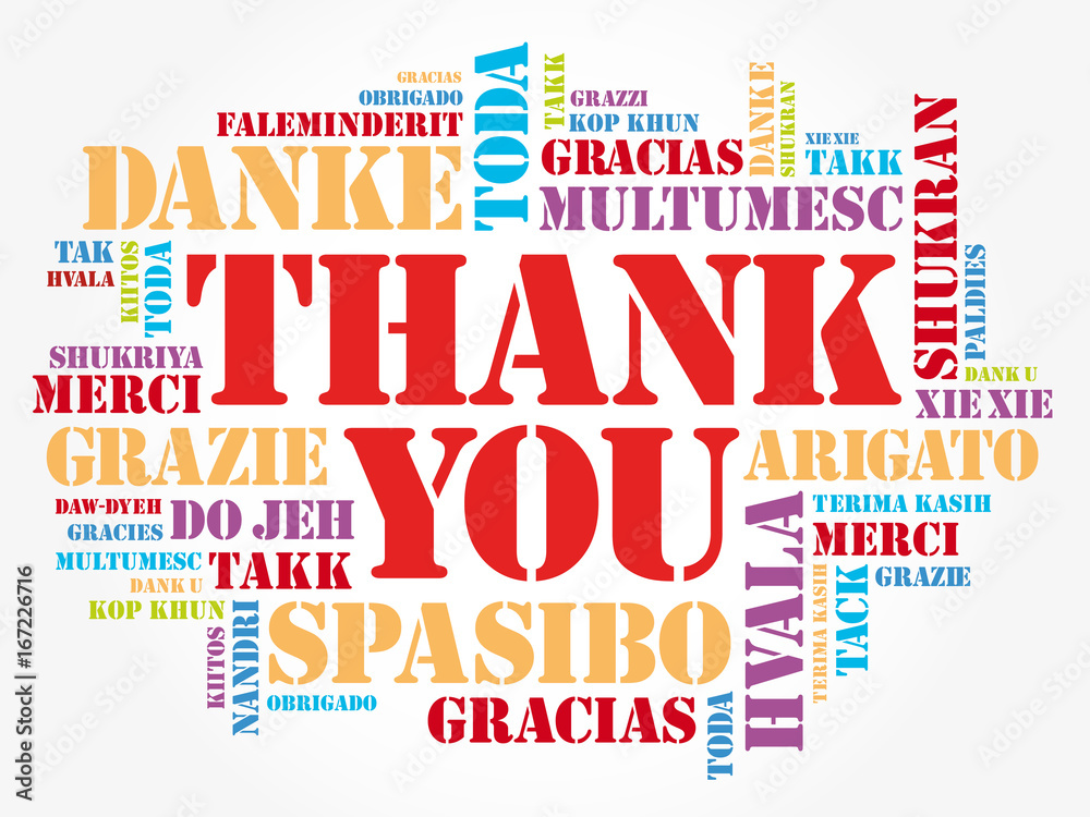 Thank You word cloud in different languages, concept background Thank You word cloud in different languages, concept background