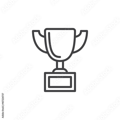 Trophy cup line icon, outline vector sign, linear style pictogram isolated on white. Symbol, logo illustration. Editable stroke. Pixel perfect vector graphics