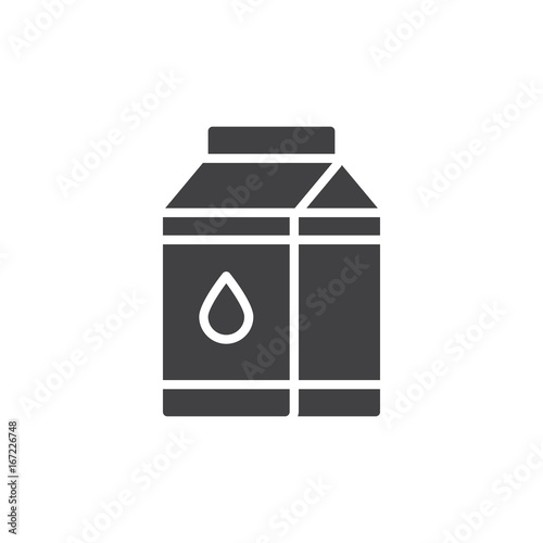 Milk carton box icon vector, filled flat sign, solid pictogram isolated on white. Symbol, logo illustration. Pixel perfect vector graphics