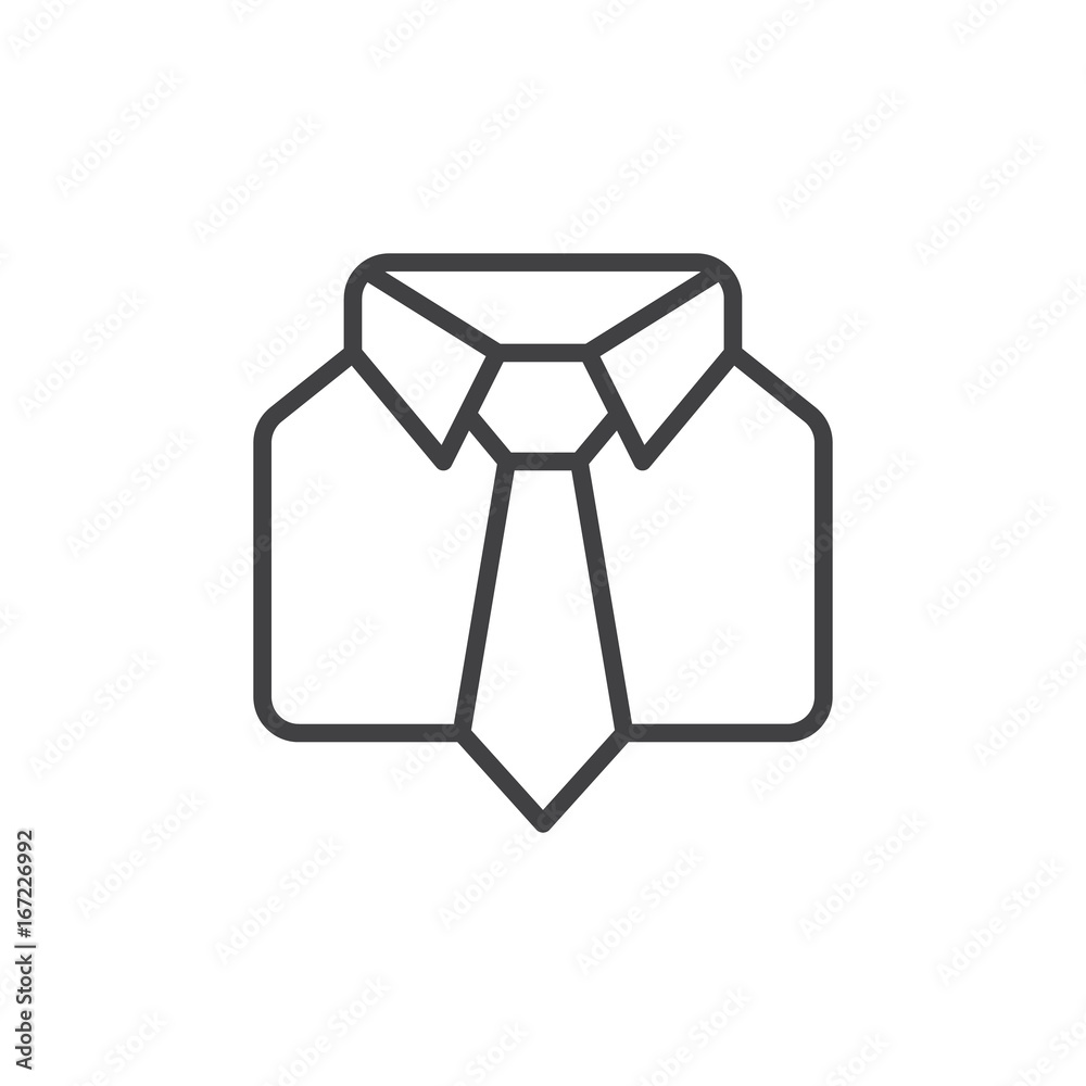 Uniform line icon, outline vector sign, linear style pictogram isolated on  white. Shirt and tie symbol, logo illustration. Editable stroke. Pixel  perfect vector graphics Stock Vector | Adobe Stock