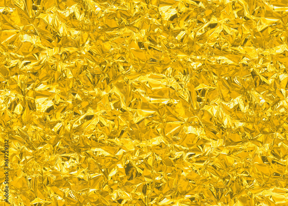 Gold Seamless Tileable HD Texture. Shiny leaf metal foil texture