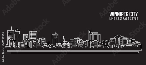 Cityscape Building Line art Vector Illustration design - Winnipeg city