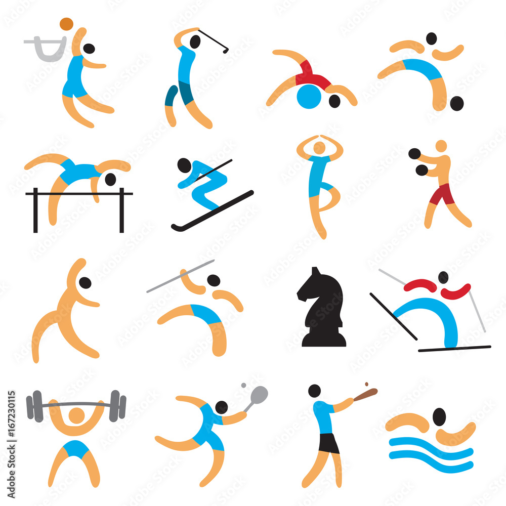 Set of simple sport icons.
Set of colorful sport icons.Vector available.