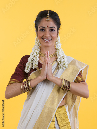 South Indian woman greeting  photo