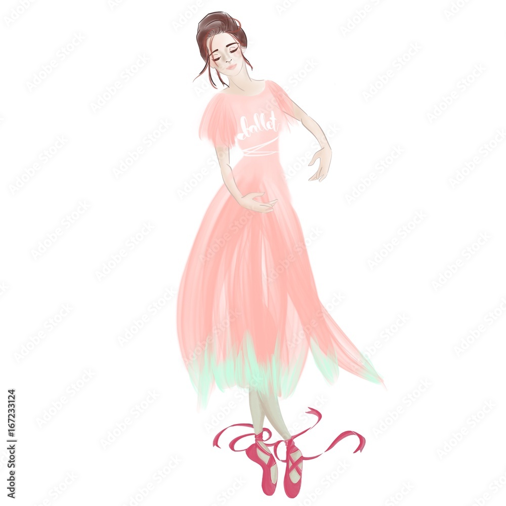 Beautiful ballerina in pink costume Beautiful ballerina in pink costume