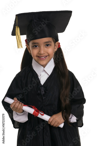 Canvastavla A girl dressed in a convocation attire