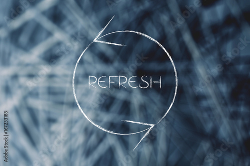 Obraz na płótnie refresh symbol with text and arrows