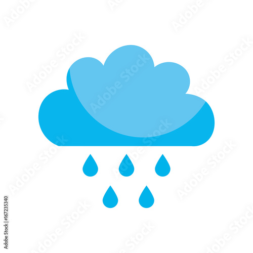 Beautiful fantasy cloud with rain drops vector illustration design