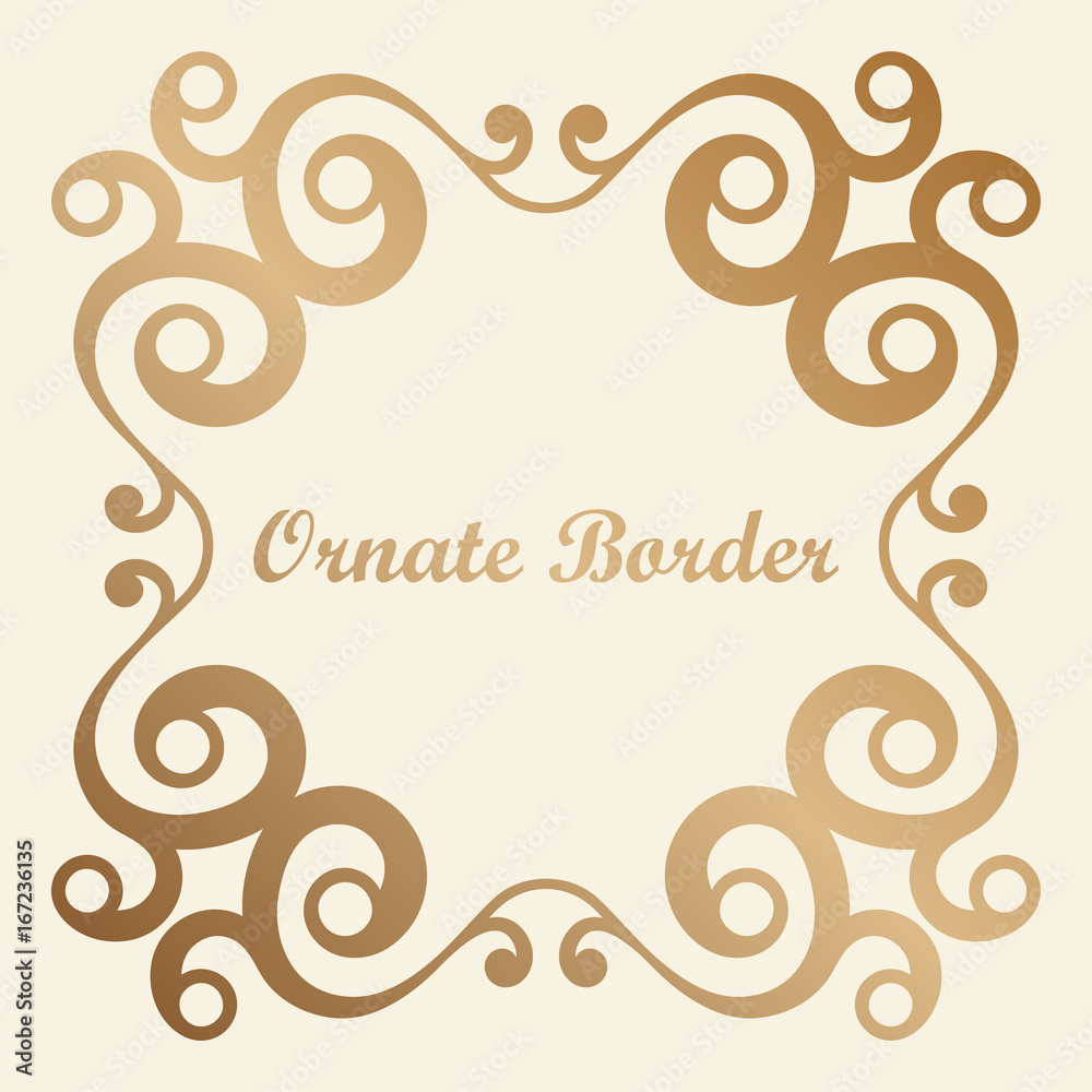 Vector decorative element for design. Frame template with place for text. Fine floral border. Lace decor. Elegant art for birthday and greeting card, wedding invitation.