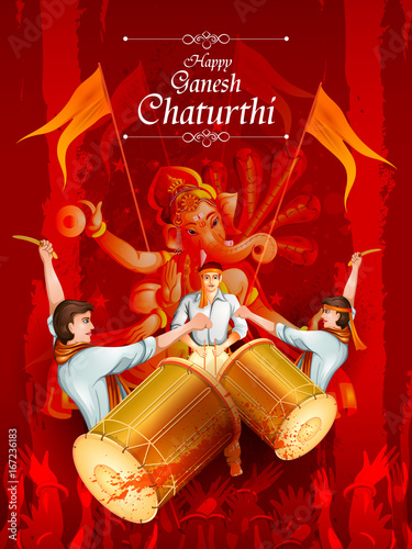 Lord Ganpati on Ganesh Chaturthi background