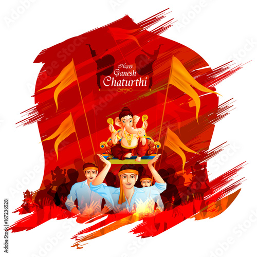 Lord Ganpati on Ganesh Chaturthi background