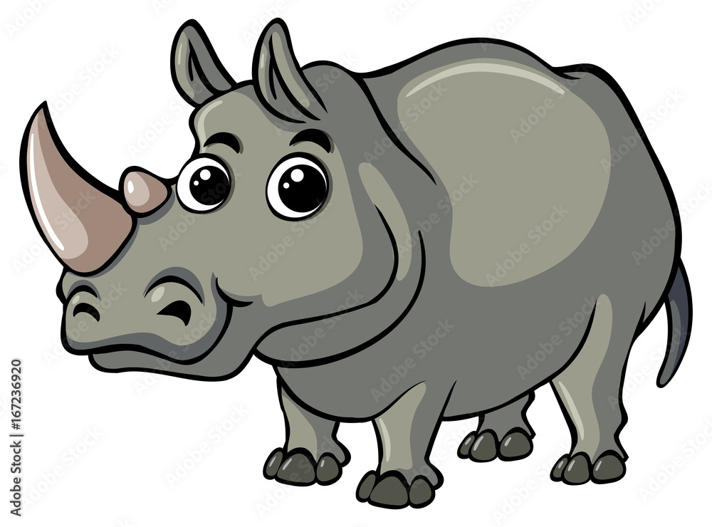 Cute rhino with happy face