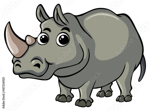 Cute rhino with happy face