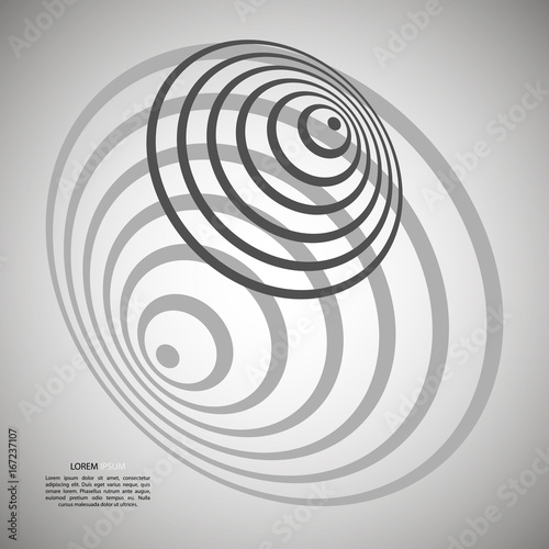 Fototapeta Naklejka Na Ścianę i Meble -  Whirlpool, black hole, radial lines with rotating distortion. Abstract spiral, vortex shape, element