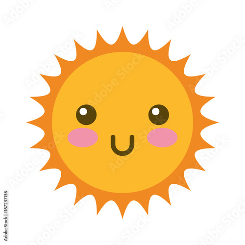 cute sun kawaii character vector illustration design